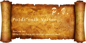 Polácsik Valter névjegykártya